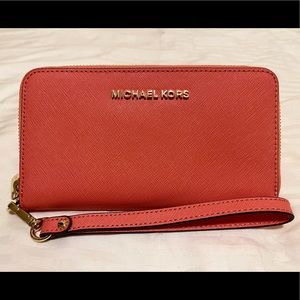 Michael Kors Coral Leather Wallet
